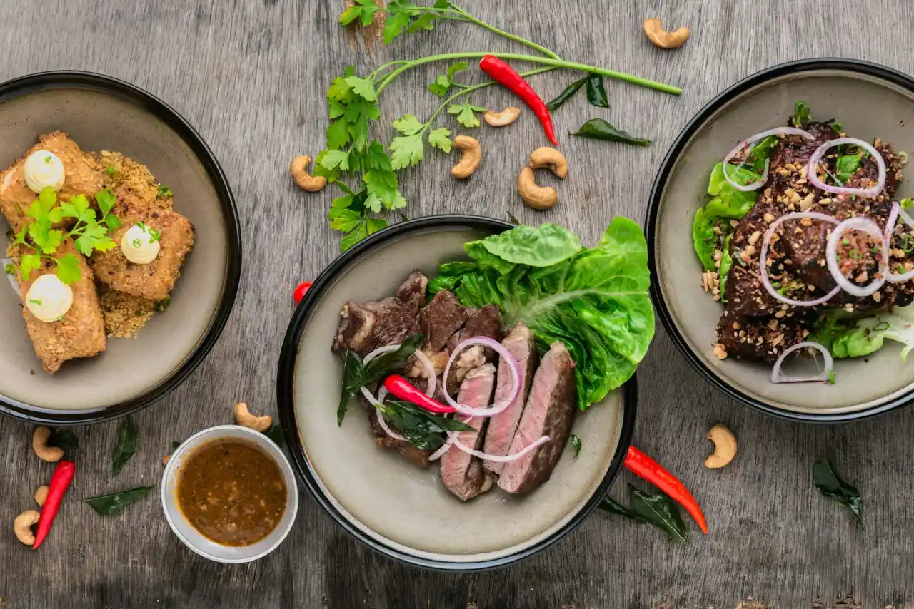 Beautifully plated restaurant dishes